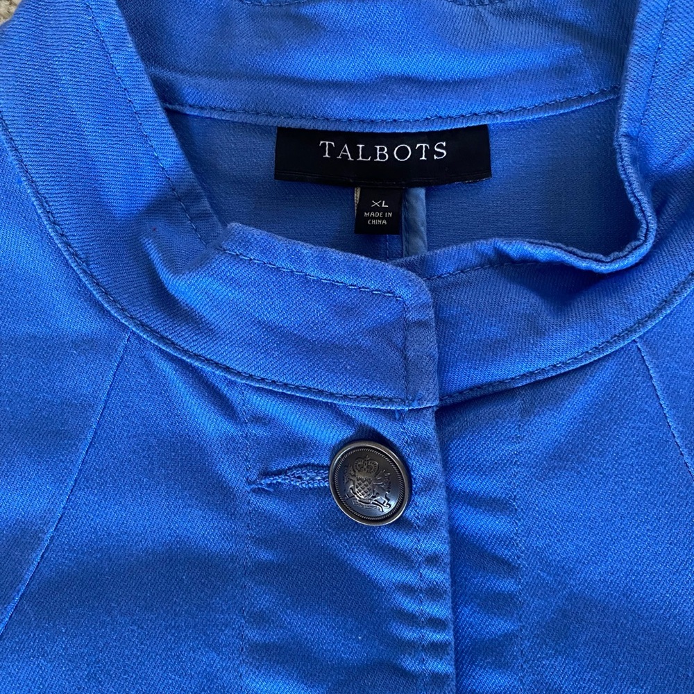Talbots Blue Blazer Structured Jacket - image 7